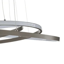 Lámpara colgante LED Lucande Ezana, níquel, metal, Ø 80 cm