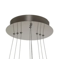 Lámpara colgante LED Lucande Ezana, níquel, metal, Ø 80 cm