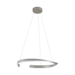 Lámpara colgante LED Lucande Eloura, plateada, Ø58 cm, metal, CCT