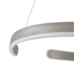 Lámpara colgante LED Lucande Eloura, plateada, Ø58 cm, metal, CCT