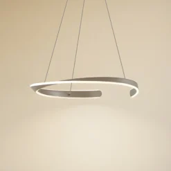 Lámpara colgante LED Lucande Eloura, plateada, Ø58 cm, metal, CCT