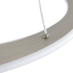 Lámpara colgante LED Lucande Eloura, plateada, Ø58 cm, metal, CCT