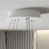 Lámpara colgante LED Lucande Ezana, blanca, metal, Ø 80 cm