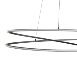 Lámpara colgante LED Lucande Gavril, 100 cm, negra, atenuable