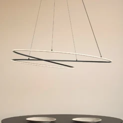 Lámpara colgante LED Lucande Gavril, 100 cm, negra, atenuable
