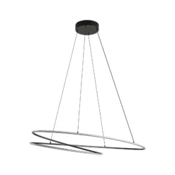 Lámpara colgante LED Lucande Gavril, 100 cm, negra, atenuable