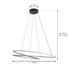 Lámpara colgante LED Lucande Gavril, 100 cm, negra, atenuable