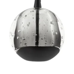 Lámpara colgante LED Lucande Hayley, negra, 9 luces, cristal