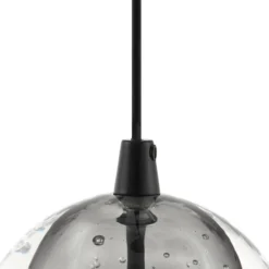 Lámpara colgante LED Lucande Hayley, negra, 9 luces, cristal