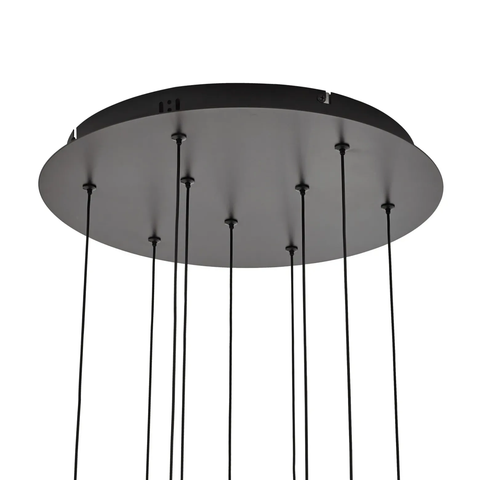 Lámpara colgante LED Lucande Hayley, negra, 9 luces, cristal