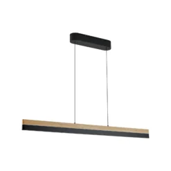 Lámpara colgante LED Lucande Holven, madera, CCT, longitud 113 cm