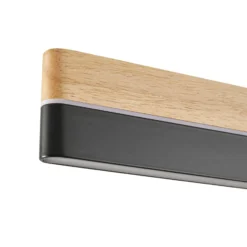Lámpara colgante LED Lucande Holven, madera, CCT, longitud 113 cm