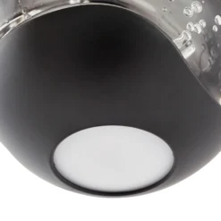 Lámpara colgante LED Lucande Hayley, negra, 5 luces, alargada