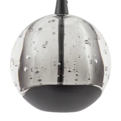 Lámpara colgante LED Lucande Hayley, negra, 5 luces, alargada