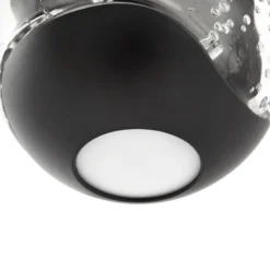 Lámpara colgante LED Lucande Hayley, negra, 9 luces, cristal