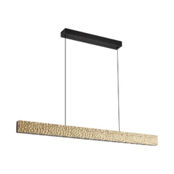 Lámpara colgante LED Lucande Nivara, 117 cm, dorada, metal