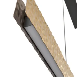 Lámpara colgante LED Lucande Nivara, 117 cm, dorada, metal
