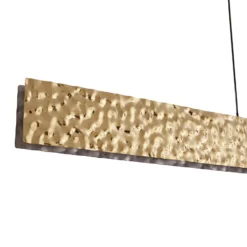 Lámpara colgante LED Lucande Nivara, 117 cm, dorada, metal