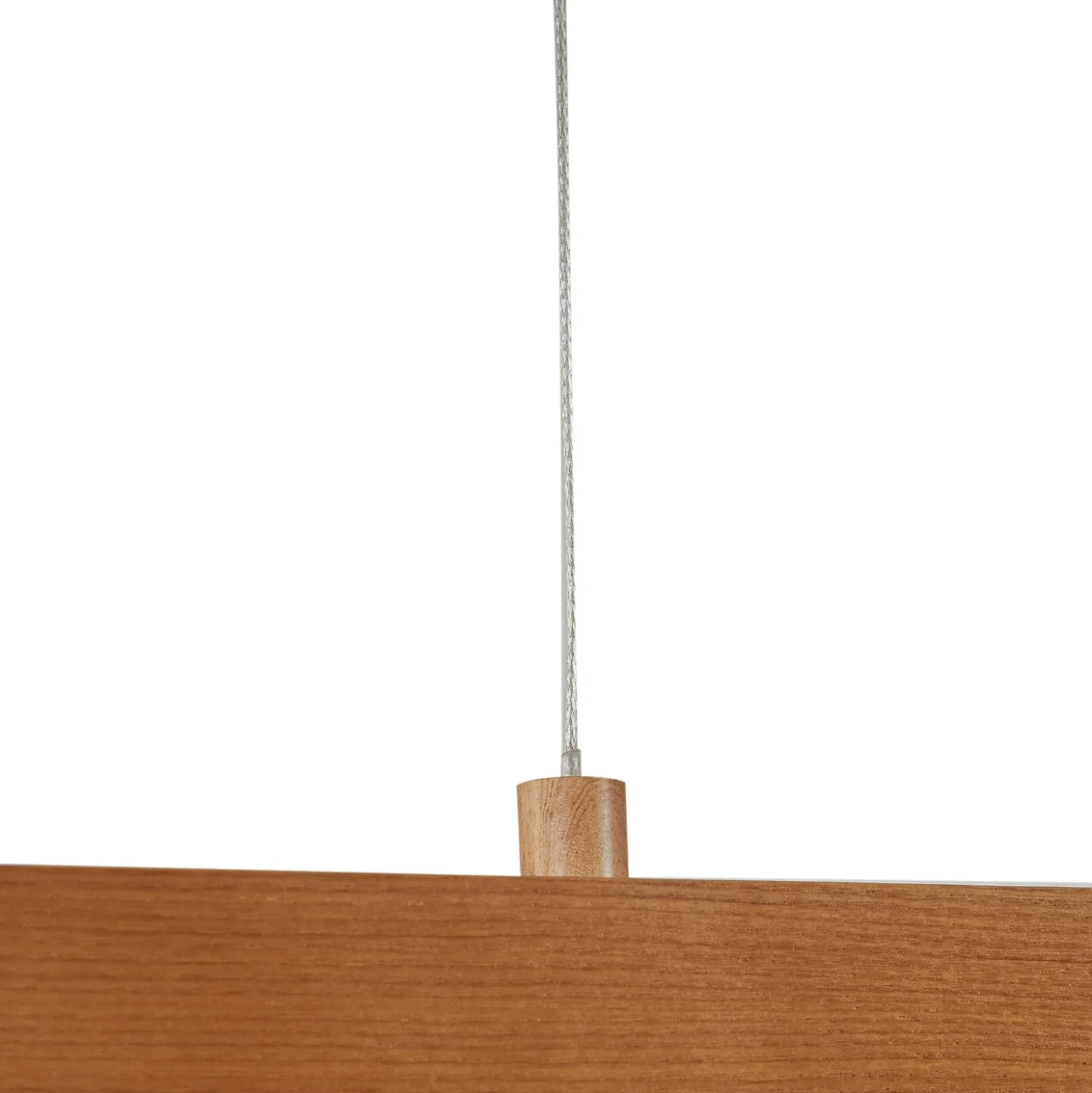 Lámpara colgante LED Lucande Nihalo, madera, 122 cm, atenuable, CCT