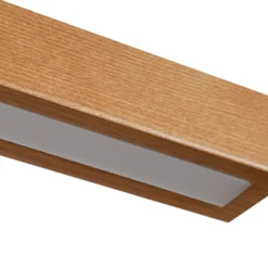 Lámpara colgante LED Lucande Nihalo, madera, 122 cm, atenuable, CCT