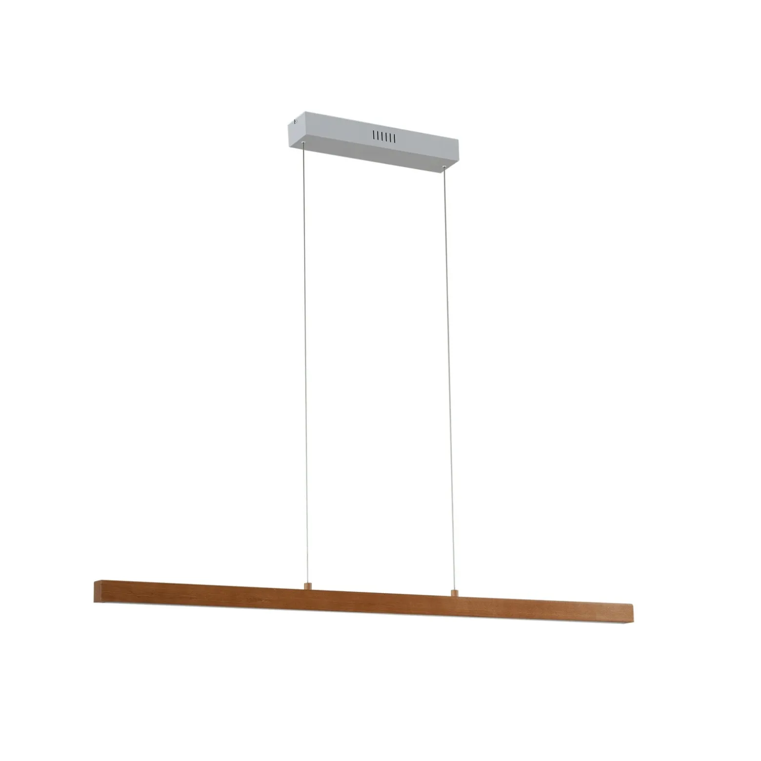 Lámpara colgante LED Lucande Nihalo, madera, 122 cm, atenuable, CCT