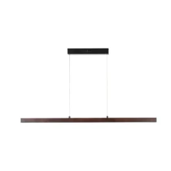 Lámpara colgante LED Lucande Nihalo, nogal, 122 cm, atenuable, CCT