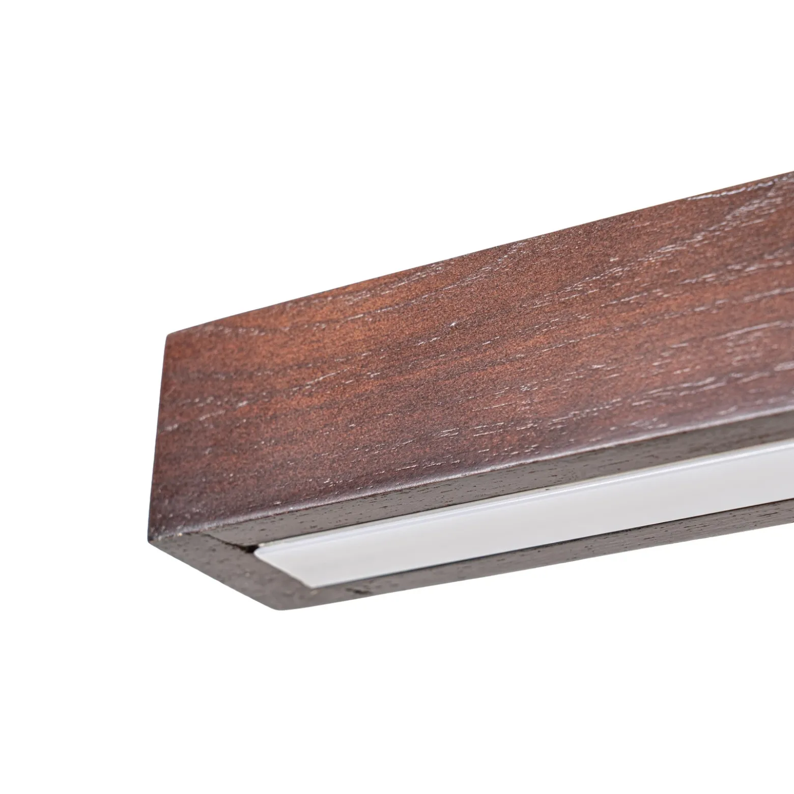 Lámpara colgante LED Lucande Nihalo, nogal, 122 cm, atenuable, CCT