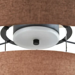 Lámpara colgante LED Lucande Peldano, Ø50 cm marrón/beige, atenuable