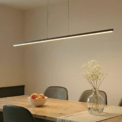 Lámpara colgante LED Lucande Solvar, 158 cm, negro, CCT, atenuable