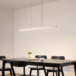 Lámpara colgante LED Lucande Solvar, 117 cm, plateada, CCT, atenuable
