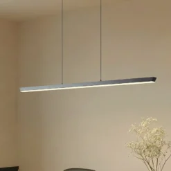 Lámpara colgante LED Lucande Solvar, 117 cm, negro, CCT, atenuable