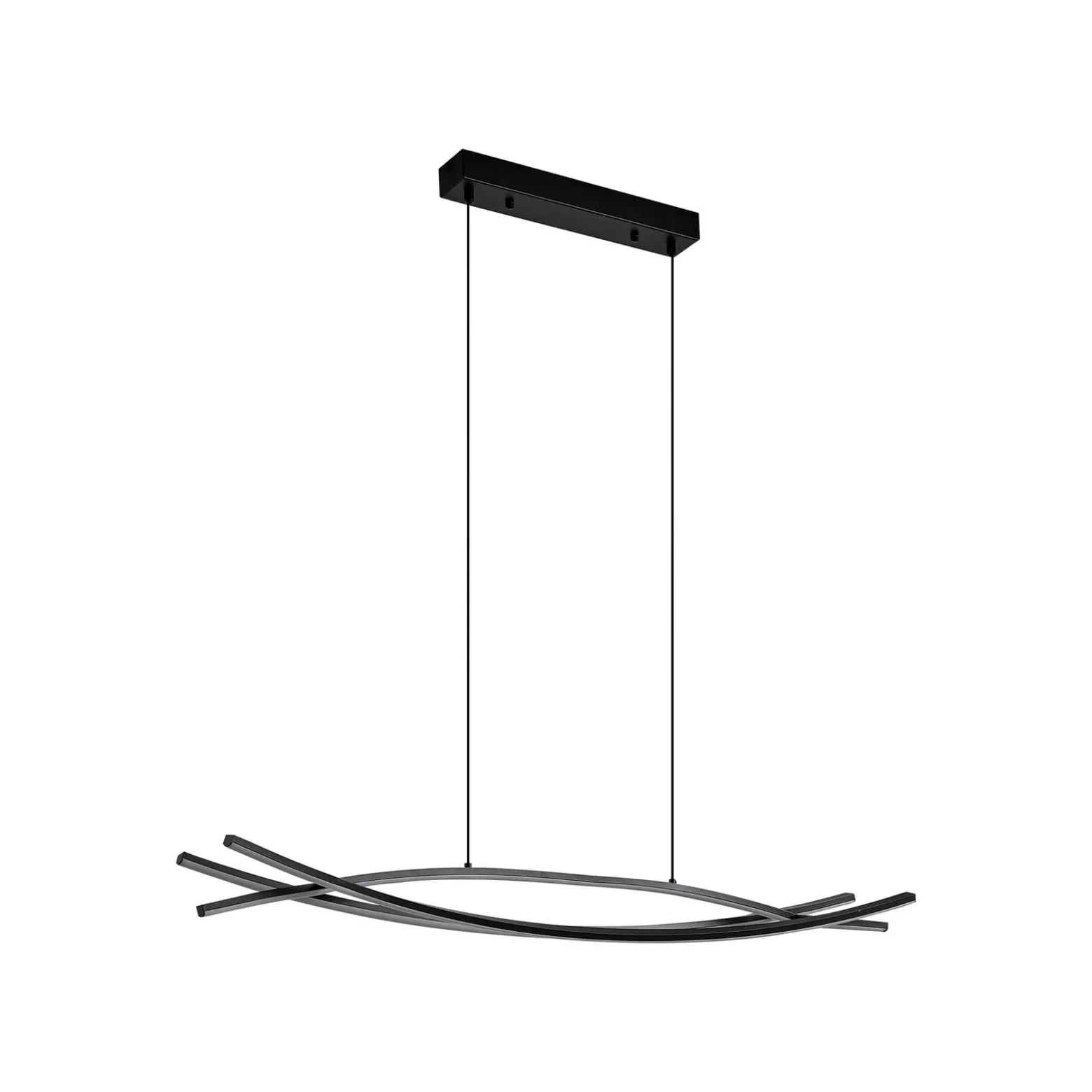 Lámpara colgante LED Lucande Sayori, 98 cm, negra, atenuable
