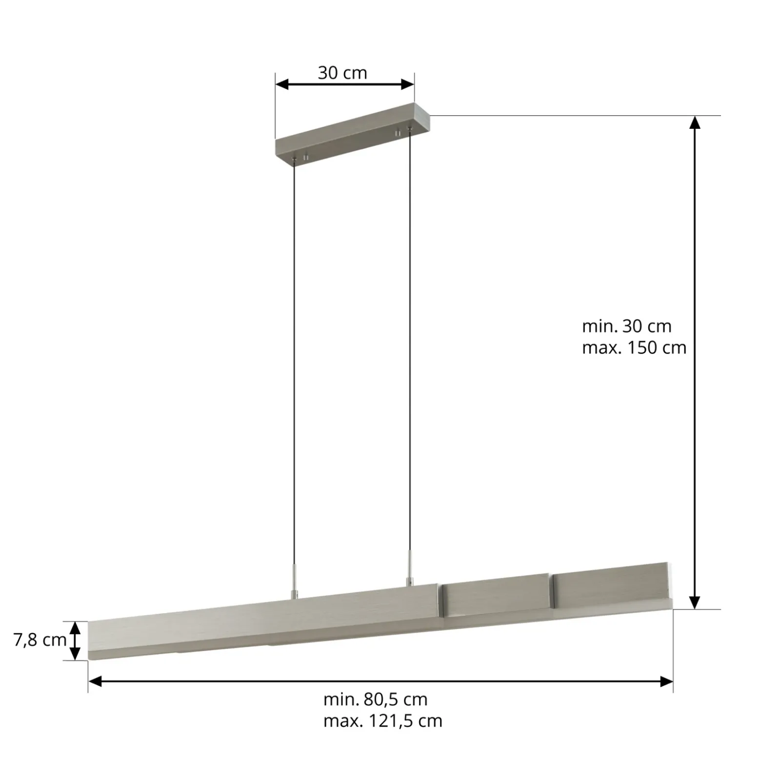Lámpara colgante LED Lucande Torven, aluminio, CCT, extensible