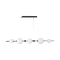 Lámpara colgante LED Lucande Tanira, negro/blanco, 140 cm, atenuable por pasos