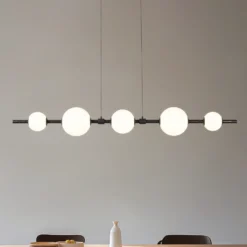 Lámpara colgante LED Lucande Tanira, negro/blanco, 140 cm, atenuable por pasos