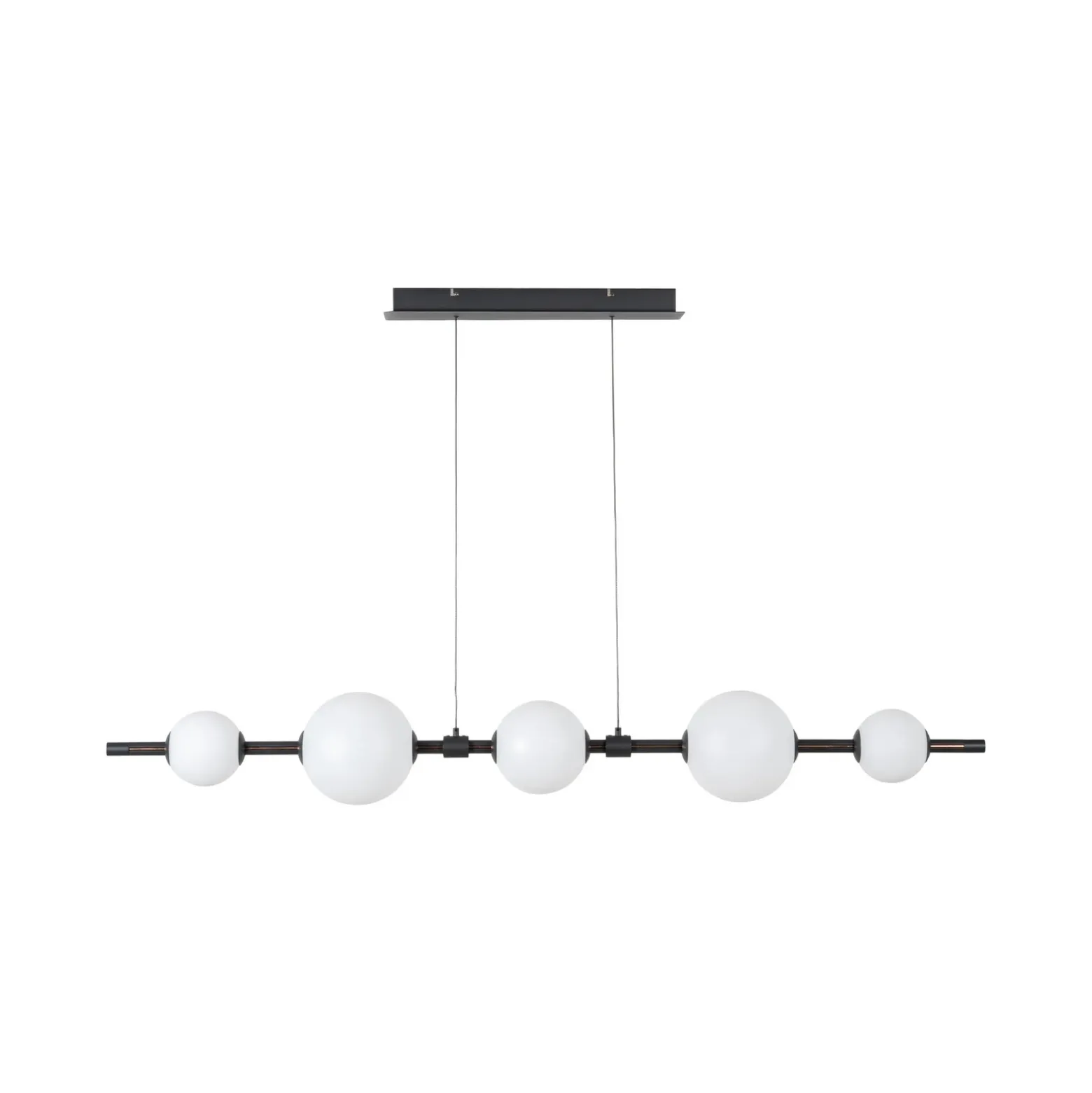 Lámpara colgante LED Lucande Tanira, negro/blanco, 140 cm, atenuable por pasos