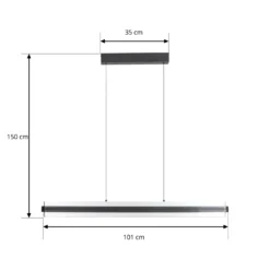 Lámpara colgante LED Lucande Tarnin, negro/níquel, 98 cm