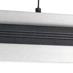 Lámpara colgante LED Lucande Tarnin, negro/níquel, 98 cm