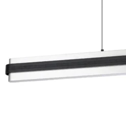 Lámpara colgante LED Lucande Tarnin, negro/níquel, 98 cm