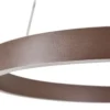 Lámpara colgante LED Lucande Yonam, Ø 60 cm, 1 luz, marrón, CCT