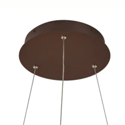Lámpara colgante LED Lucande Yonam, Ø 60 cm, 1 luz, marrón, CCT