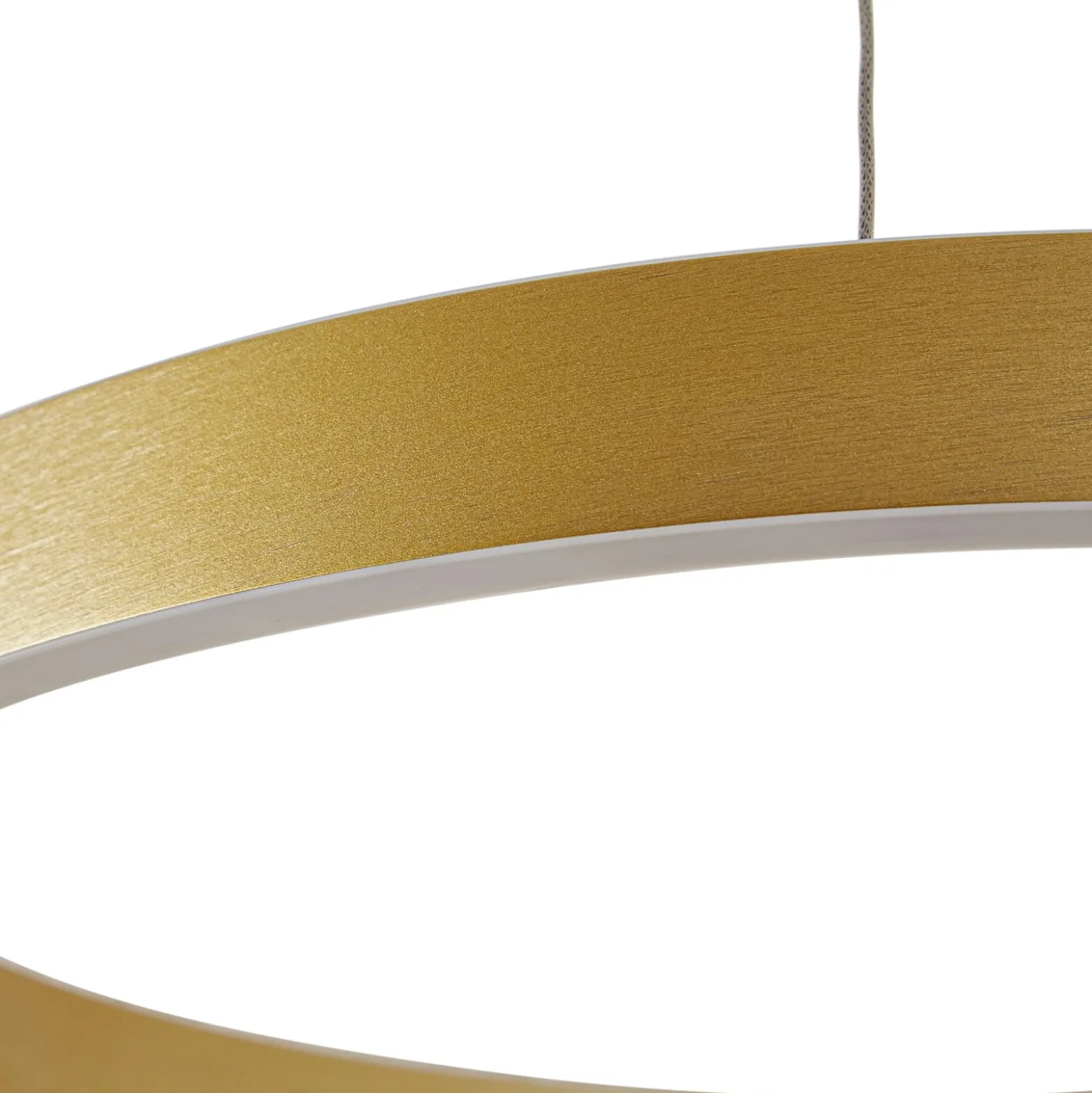 Lámpara colgante LED Lucande Yonam, Ø 60 cm, 1 luz, dorada, CCT
