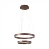 Lámpara colgante LED Lucande Yonam, Ø 60 cm, 2 luces, marrón, CCT