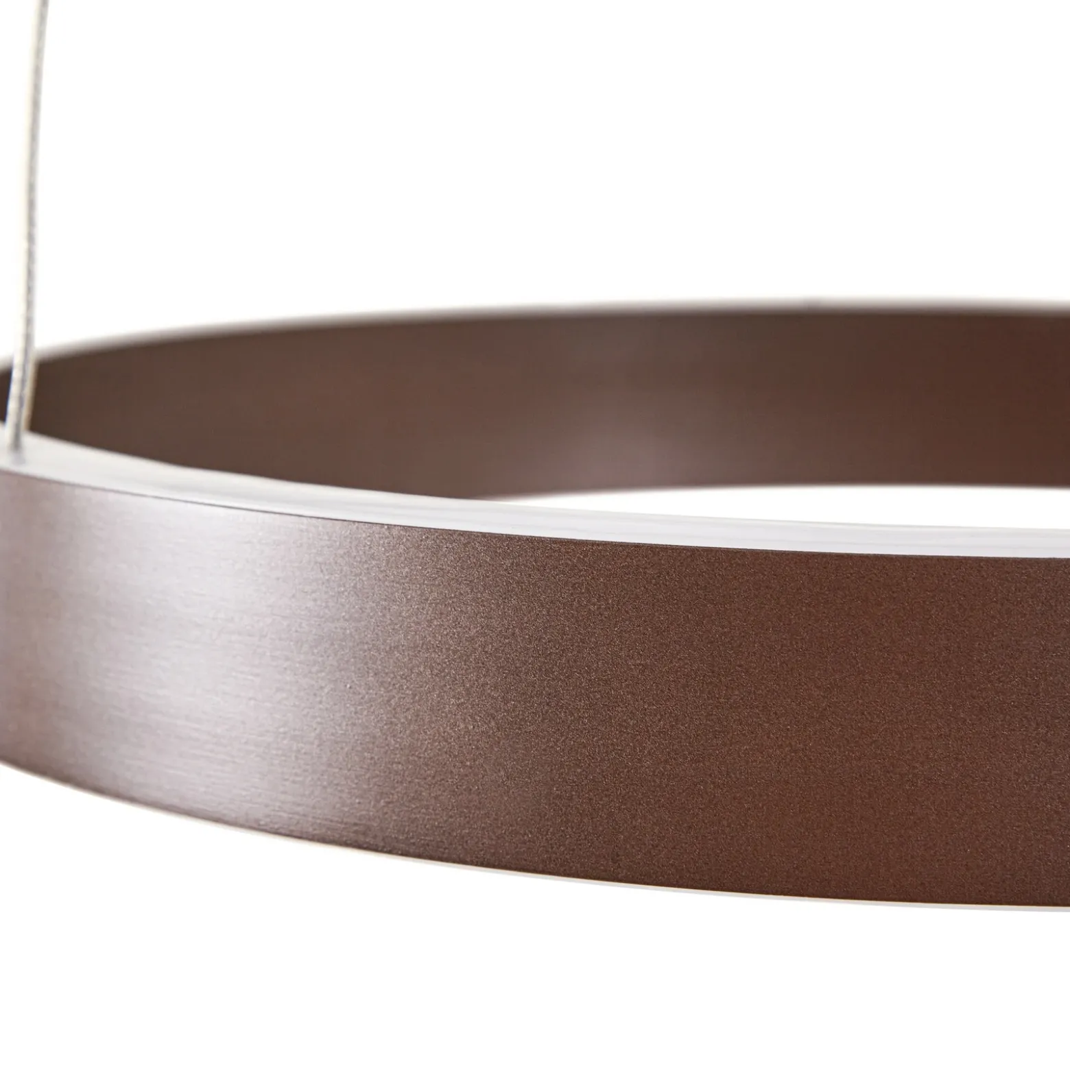 Lámpara colgante LED Lucande Yonam, Ø 60 cm, 2 luces, marrón, CCT