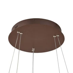 Lámpara colgante LED Lucande Yonam, Ø 60 cm, 2 luces, marrón, CCT