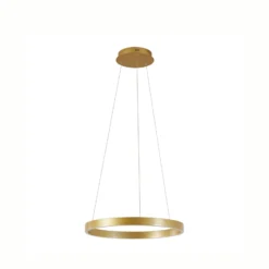 Lámpara colgante LED Lucande Yonam, Ø 60 cm, 1 luz, dorada, CCT