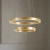 Lámpara colgante LED Lucande Yonam, Ø 60 cm, 2 luces, dorada, CCT