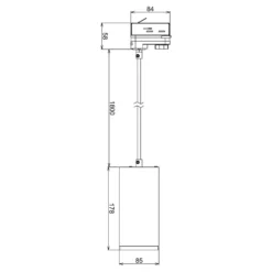 Lámpara colgante LED Lucea trifásica 15 W negra