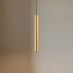 Lámpara colgante LED Lumaro de Lindby, dorada, 27 cm, 48 V, atenuable