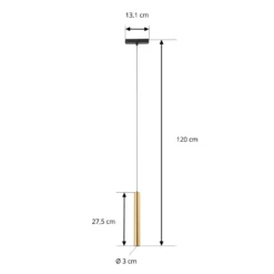 Lámpara colgante LED Lumaro de Lindby, dorada, 27 cm, 48 V, atenuable